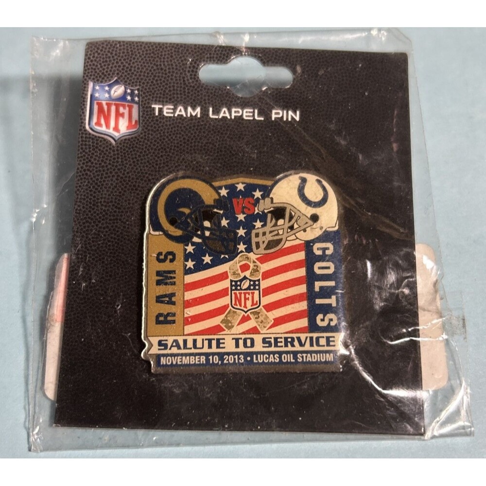 2013 Game Day Pin RAMS VS. COLTS SALUTE TO SERVICE Lucas Oil Stadium New In Pack